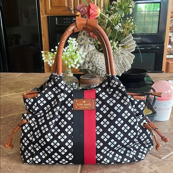 Kate Spade Black and Red Floral Tote Bag - Picture 1 of 10